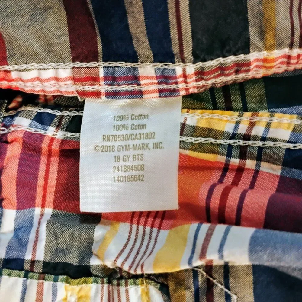 Gymboree Boys Rainbow Plaid Button Front Shirt Size Small